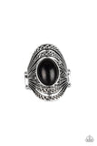 Royal Roamer - Black Ring - Paparazzi Accessories Ring Bedazzle Me Pretty Mobile Fashion Boutique