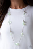 Royal Roller - Green Necklace - Paparazzi Accessories Necklace Bedazzle Me Pretty Mobile Fashion Boutique