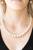 Royal Romance - White Necklace - Paparazzi Accessories Necklace Bedazzle Me Pretty Mobile Fashion Boutique