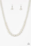 Royal Romance - White Necklace - Paparazzi Accessories Necklace Bedazzle Me Pretty Mobile Fashion Boutique