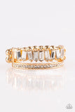 Royal Treasure Chest - Gold Ring - Paparazzi Accessories Ring Bedazzle Me Pretty Mobile Fashion Boutique