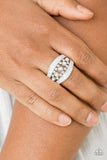 Royal Treasury - White Ring - Paparazzi Accessories Ring Bedazzle Me Pretty Mobile Fashion Boutique