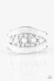 Royal Treasury - White Ring - Paparazzi Accessories Ring Bedazzle Me Pretty Mobile Fashion Boutique
