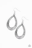 Royal Treatment - White Earrings - Paparazzi Accessories Earrings Bedazzle Me Pretty Mobile Fashion Boutique