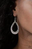 Royal Treatment - White Earrings - Paparazzi Accessories Earrings Bedazzle Me Pretty Mobile Fashion Boutique