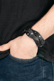 Rugged Roundup - Black Bracelet - Paparazzi Accessories Bracelet Bedazzle Me Pretty Mobile Fashion Boutique