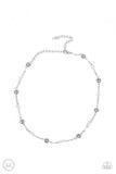 Rumored Romance - White Necklace - Paparazzi Accessories Necklace Bedazzle Me Pretty Mobile Fashion Boutique