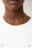 Rumored Romance - White Necklace - Paparazzi Accessories Necklace Bedazzle Me Pretty Mobile Fashion Boutique