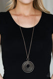 Running Circles In My Mind - Rose Gold Necklace - Paparazzi Accessories Necklace Bedazzle Me Pretty Mobile Fashion Boutique