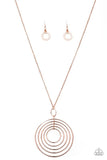 Running Circles In My Mind - Rose Gold Necklace - Paparazzi Accessories Necklace Bedazzle Me Pretty Mobile Fashion Boutique
