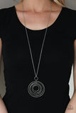 Running Circles In My Mind - Silver Necklace - Paparazzi Accessories Necklace Bedazzle Me Pretty Mobile Fashion Boutique