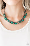 Runway Rebel - Green Necklace - Paparazzi Accessories Necklace Bedazzle Me Pretty Mobile Fashion Boutique
