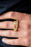 Runways and Rhinestones - Gold Ring - Paparazzi Accessories Ring Bedazzle Me Pretty Mobile Fashion Boutique