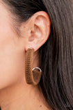 Rural Guru - Brown Earrings - Paparazzi Accessories Earrings Bedazzle Me Pretty Mobile Fashion Boutique