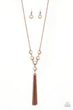 Rural Heiress - Copper Necklace - Paparazzi Accessories Necklace Bedazzle Me Pretty Mobile Fashion Boutique