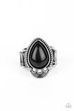 Rural Rapids - Black Ring - Paparazzi Accessories Ring Bedazzle Me Pretty Mobile Fashion Boutique