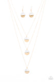 Rural Reconstruction - Gold Necklace - Paparazzi Accessories Necklace Bedazzle Me Pretty Mobile Fashion Boutique