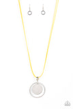 Rural Reflection - Yellow Necklace - Paparazzi Accessories Necklace Bedazzle Me Pretty Mobile Fashion Boutique