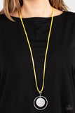 Rural Reflection - Yellow Necklace - Paparazzi Accessories Necklace Bedazzle Me Pretty Mobile Fashion Boutique