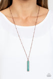 Rural Regeneration - Copper Necklace - Paparazzi Accessories Necklace Bedazzle Me Pretty Mobile Fashion Boutique