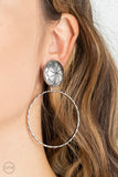 Rural Renewal - Silver Clip-On Earrings - Paparazzi Accessories Clip-On Bedazzle Me Pretty Mobile Fashion Boutique