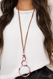 Rural Renovation - Red Necklace - Paparazzi Accessories Necklace Bedazzle Me Pretty Mobile Fashion Boutique