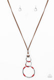 Rural Renovation - Red Necklace - Paparazzi Accessories Necklace Bedazzle Me Pretty Mobile Fashion Boutique