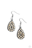 Rural Replica - White Earrings - Paparazzi Accessories Earrings Bedazzle Me Pretty Mobile Fashion Boutique