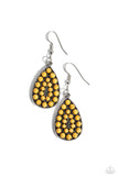 Rural Replica - Yellow Earrings - Paparazzi Accessories Earrings Bedazzle Me Pretty Mobile Fashion Boutique