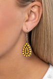 Rural Replica - Yellow Earrings - Paparazzi Accessories Earrings Bedazzle Me Pretty Mobile Fashion Boutique