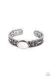 Rural Repose - White Bracelet - Paparazzi Accessories Bracelet Bedazzle Me Pretty Mobile Fashion Boutique