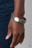 Rural Repose - White Bracelet - Paparazzi Accessories Bracelet Bedazzle Me Pretty Mobile Fashion Boutique