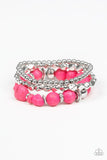 Rural Restoration - Pink Bracelet - Paparazzi Accessories Bracelet Bedazzle Me Pretty Mobile Fashion Boutique