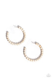 Rural Retrograde - White Earrings - Paparazzi Accessories Earrings Bedazzle Me Pretty Mobile Fashion Boutique