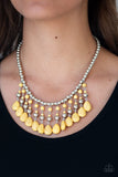 Rural Revival - Yellow Necklace - Paparazzi Accessories Necklace Bedazzle Me Pretty Mobile Fashion Boutique