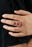 Rural Revolution - Brown Ring - Paparazzi Accessories Ring Bedazzle Me Pretty Mobile Fashion Boutique