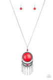 Rural Rustler - Red Necklace - Paparazzi Accessories Necklace Bedazzle Me Pretty Mobile Fashion Boutique