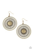 Rustic Groves - Brass Earrings - Paparazzi Accessories Earrings Bedazzle Me Pretty Mobile Fashion Boutique
