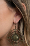 Rustic Groves - Brass Earrings - Paparazzi Accessories Earrings Bedazzle Me Pretty Mobile Fashion Boutique