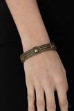 Rustic Redux - Brass Bracelet - Paparazzi Accessories Bracelet Bedazzle Me Pretty Mobile Fashion Boutique