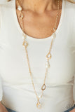Rustic Refinery - Gold Lanyard - Paparazzi Accessories Lanyard Bedazzle Me Pretty Mobile Fashion Boutique