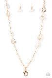 Rustic Refinery - Gold Lanyard - Paparazzi Accessories Lanyard Bedazzle Me Pretty Mobile Fashion Boutique