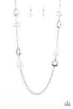 Rustic Refinery - White Necklace - Paparazzi Accessories Necklace Bedazzle Me Pretty Mobile Fashion Boutique