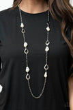 Rustic Refinery - White Necklace - Paparazzi Accessories Necklace Bedazzle Me Pretty Mobile Fashion Boutique