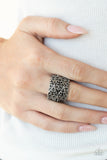 Rustic Regalia - Silver Ring - Paparazzi Accessories Ring Bedazzle Me Pretty Mobile Fashion Boutique