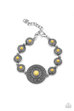 Rustic Renegade - Yellow Bracelet - Paparazzi Accessories Bracelet Bedazzle Me Pretty Mobile Fashion Boutique