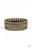 Rustic Rhythm - Brass Bracelet - Paparazzi Accessories Bracelet Bedazzle Me Pretty Mobile Fashion Boutique