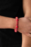 Rustic Rival - Red Bracelet - Paparazzi Accessories Bracelet Bedazzle Me Pretty Mobile Fashion Boutique