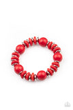 Rustic Rival - Red Bracelet - Paparazzi Accessories Bracelet Bedazzle Me Pretty Mobile Fashion Boutique