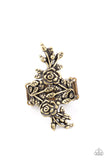 Rustic Rose Gardens - Brass Ring - Paparazzi Accessories Ring Bedazzle Me Pretty Mobile Fashion Boutique